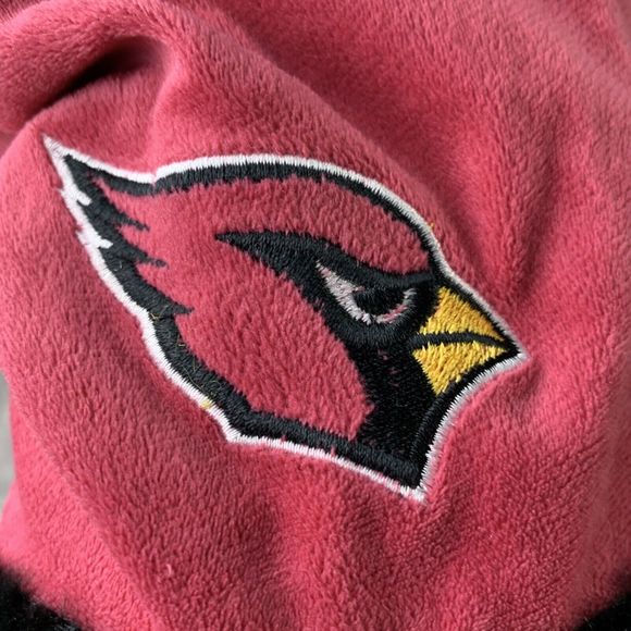 Arizona Cardinals Hat Ear Flaps Poms Winter Red Black Forever Collectibles NFL - Picture 2 of 10